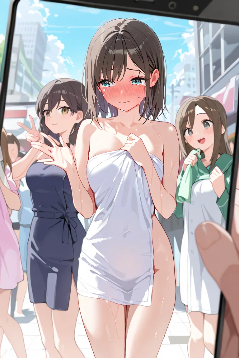 (((High resolution:1.5))), (((Very detailedな:1.5))), (((Three Girls:1.3))),((７Head to Body:1.3))、 (((beach,Outdoor、Midday light background)))、(((Happy expression))), (((smile:1.5)))、(((Beautiful and detailed eyes:1.3))), (((Very detailed))), (((Details face:1.5))), break ,sunny、(((Nude:1.5))),((Very delicate body:1.3))、((Very flat chest:1.5))、((Small waist))、((thigh gap:1.2))、Friendly atmosphere、(((spread legs:1.5))),(from side:1.1),(tanlines:1.5）、(tan skin:1.4)