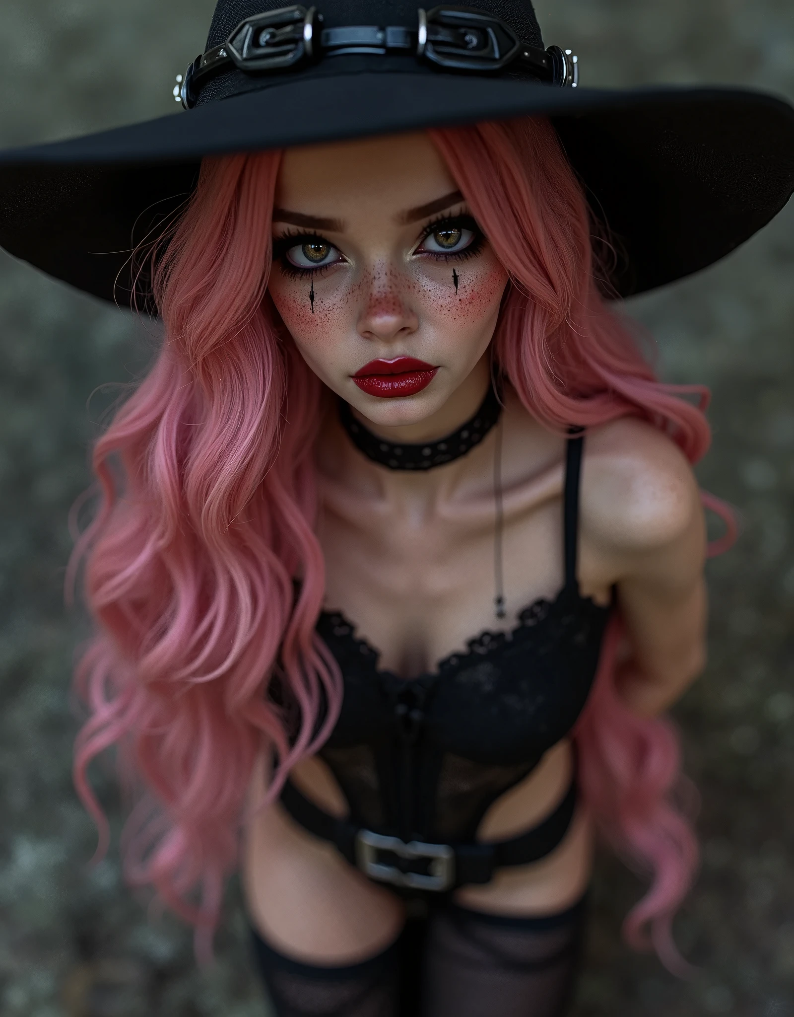 Rosto detalhado, olhos azuis detalhados, Detailed black lips, Angelical expression, pele lisa sem tatuagem