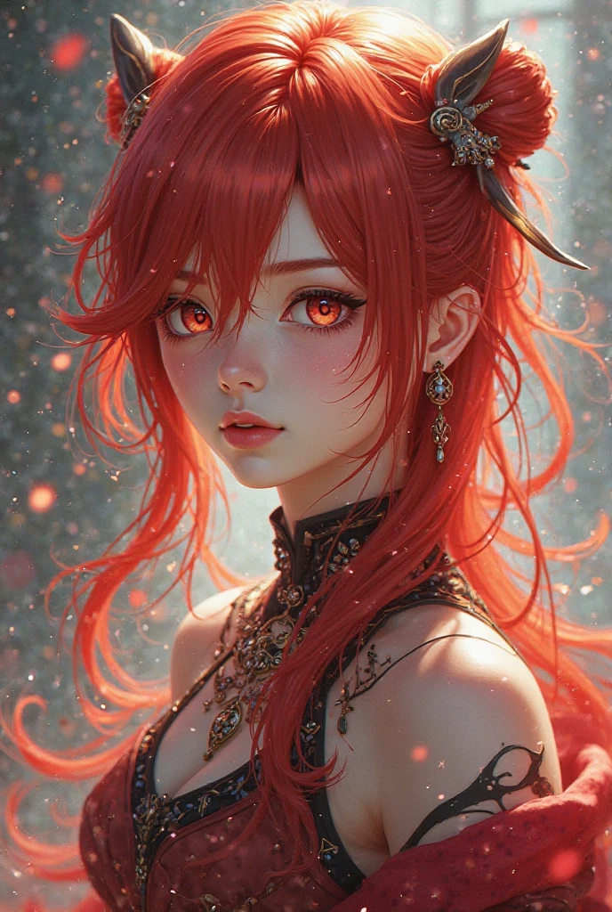 Red Hair　Red eyes　Mysterious woman