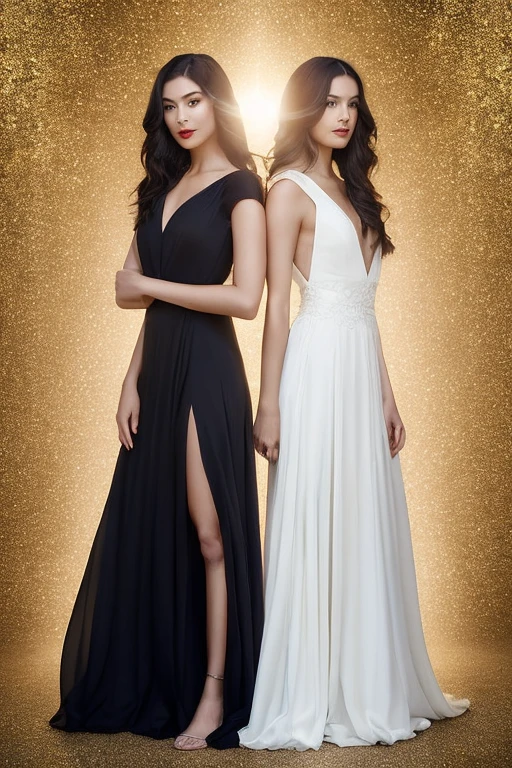 Japanese Idols、Seiko Matsuda and Akina Nakamori、White Dress、stage、Looking into the camera、A big smile