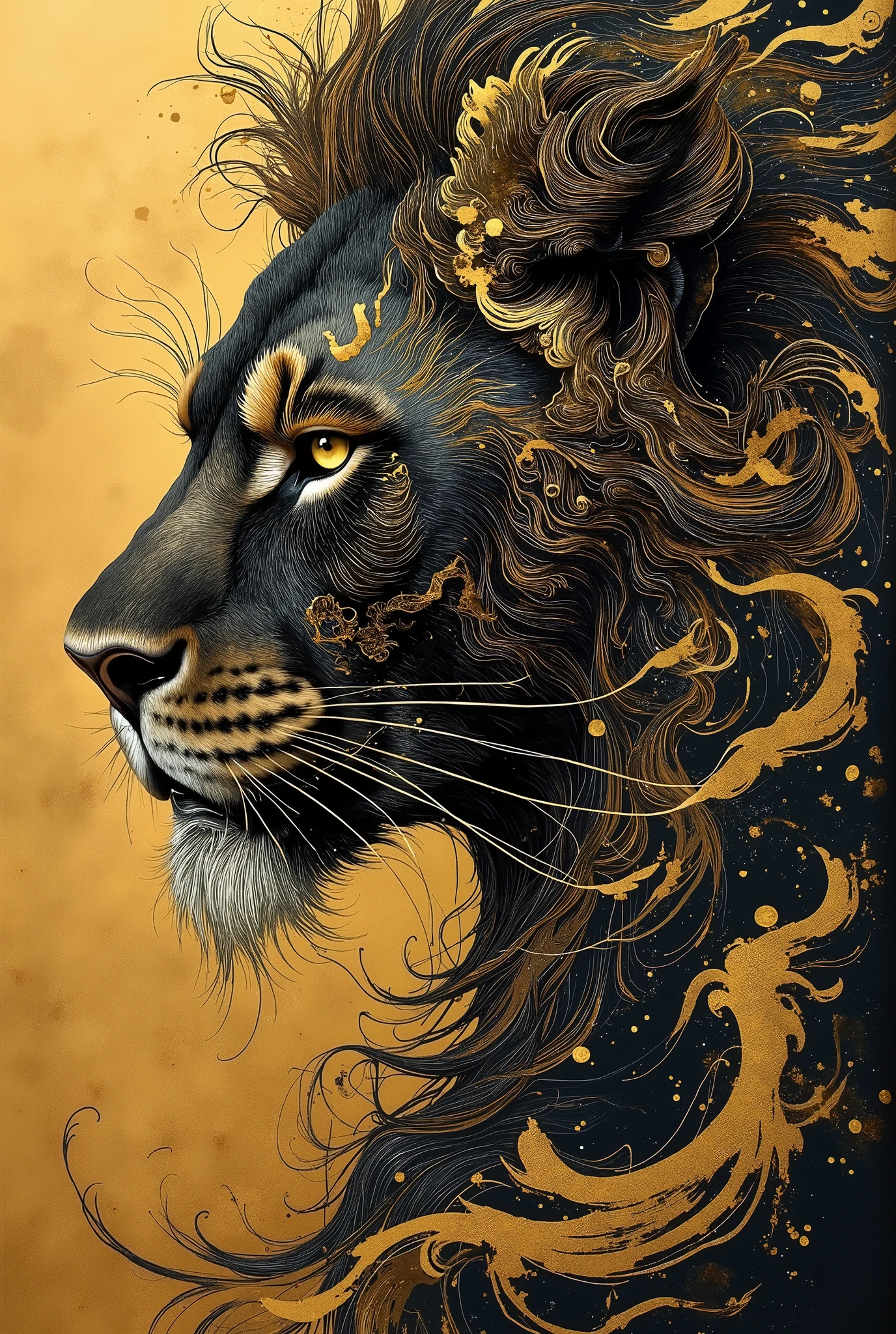 ( masterpiece, best quality:1.2), a lion, alone