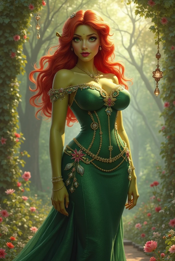 Roses, dryad, full-body shot, gorgeous woman