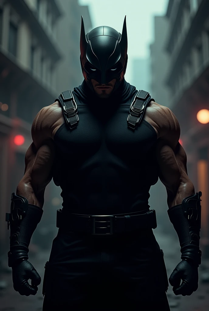 actor Josh Brolin as Noob Saibot from Mortal Kombat, fighting stance, shadowy figure wearing a black ninja outfit, black skin, black gloves, black boots, intricate, high detail, sharp focus, dramatic, photorealistic painting art by greg rutkowski