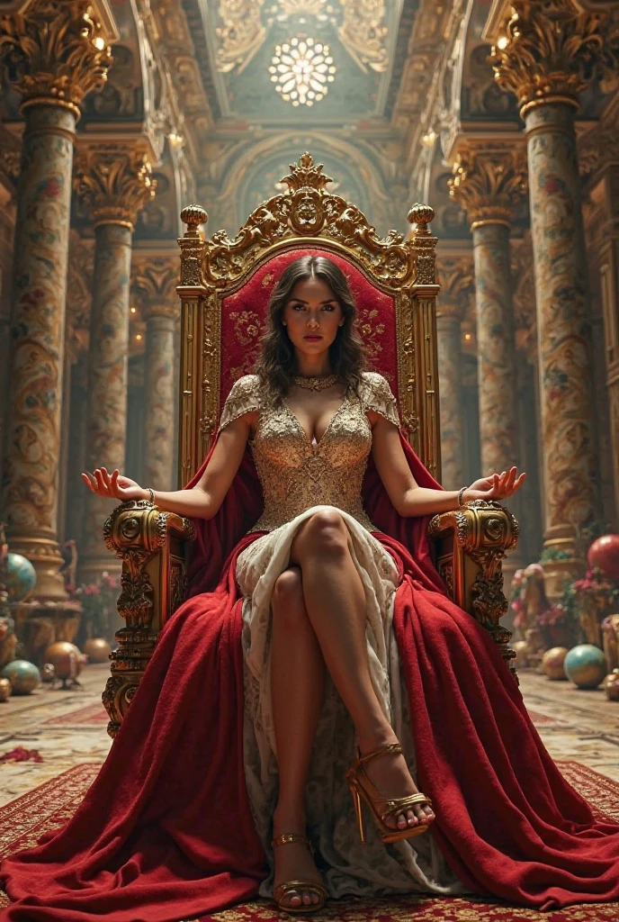Girl on throne sexy big boobs