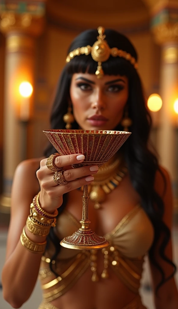 Prompt: Depict Anubis, the ancient Egyptian god of the dead, reimagined as a female figure enjoying the ultimate bath time while retaining her iconic features. Anubis’s jackal head is gracefully feminized, with sleek black fur and glowing golden eyes that exude a serene and calming presence. Her long, flowing black hair cascades down her back, slightly damp and shining in the soft light.
She relaxes in an ornately designed bath, the water reflecting the flickering light of candles placed around the ancient stone bath. Her smooth, sun-kissed skin contrasts beautifully with the dark, intricate Egyptian-inspired patterns adorning the bath's edge. The bathwater is infused with flower petals and oils, creating a luxurious and tranquil atmosphere.
Her regal attire is replaced with a delicate, sheer wrap draped around her, adding a touch of modesty while highlighting her divine form. Gold jewelry, including a small Ankh pendant and delicate arm cuffs, still adorn her, catching the soft light. The background is a serene, dimly lit chamber with ancient hieroglyphs on the walls and a view of the Nile River through an open window, blending the divine essence of Anubis with the ultimate relaxation of a luxurious bath.