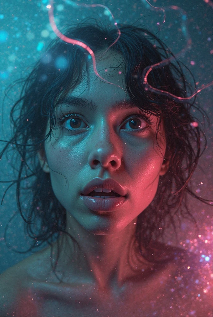 Amazing detailed photography of a cute beautiful 1girl, swimming underwater, releasing air bubbles from her mouth, high resolution, piercing eyes, Anti-Aliasing, FXAA, De-Noise, Post-Production, SFX, insanely detailed & intricate, hypermaximalist, elegant, ornate, hyper realistic, super detailed, noir coloration, serene, 16k resolution, full body,
