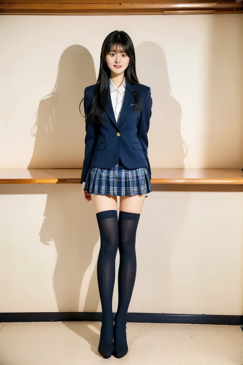 ulzzang-6500-v1.1, (raw photo:1.2), (photorealistic:1.4), beautiful detailed girl, very detailed eyes and face, beautiful detailed eyes, ridiculous, incredibly ridiculous, huge file size, super detailed, high resolution, very detailed, best quality, masterpiece, kemomimi, ((Japanese girls' high school uniform)), illustration, very detailed, CG, unified, 8k wallpaper, amazing, Fine details, masterpiece, best quality, very detailed CG uniform 8k wallpaper, light on face, cinematic lighting, 1girl, , ((no panties)), ((dynamic pose))), (camel toe), (half), (pantyhose), (knee-bending leg sitting))