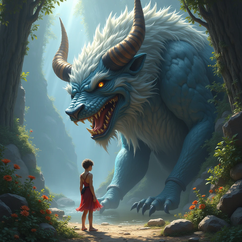 "Artistic rendering, fantasy realm, girl and her magical companions, luminous cave, extraordinary magic, epic adventure, intricate details