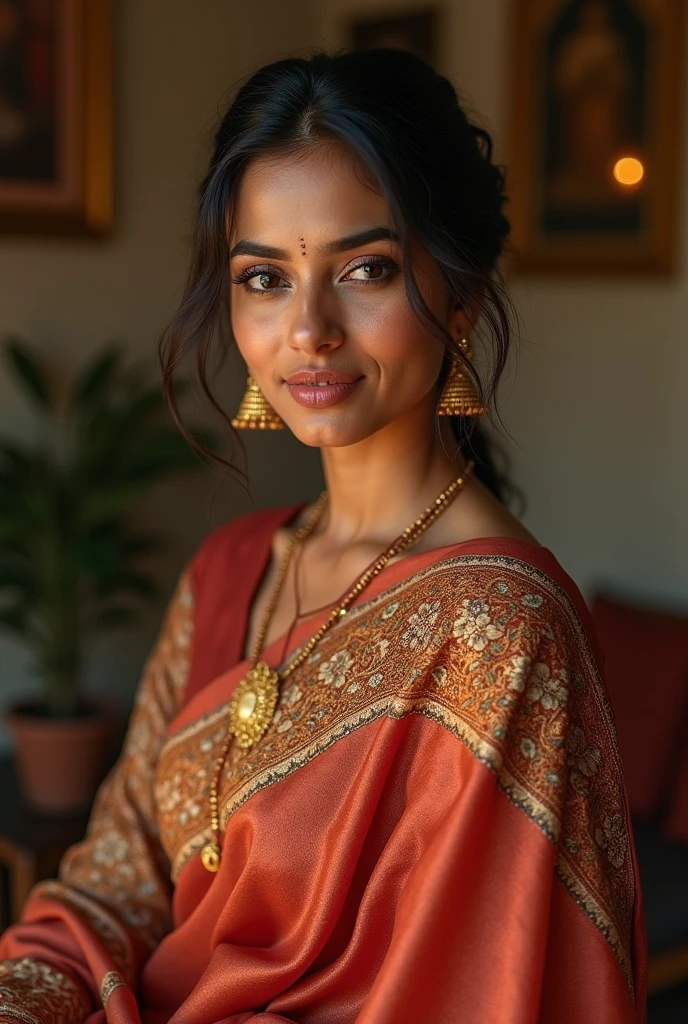 Alia bhatt in saree, no lose hair, pinned hair, low quality, poor quality, bad quality