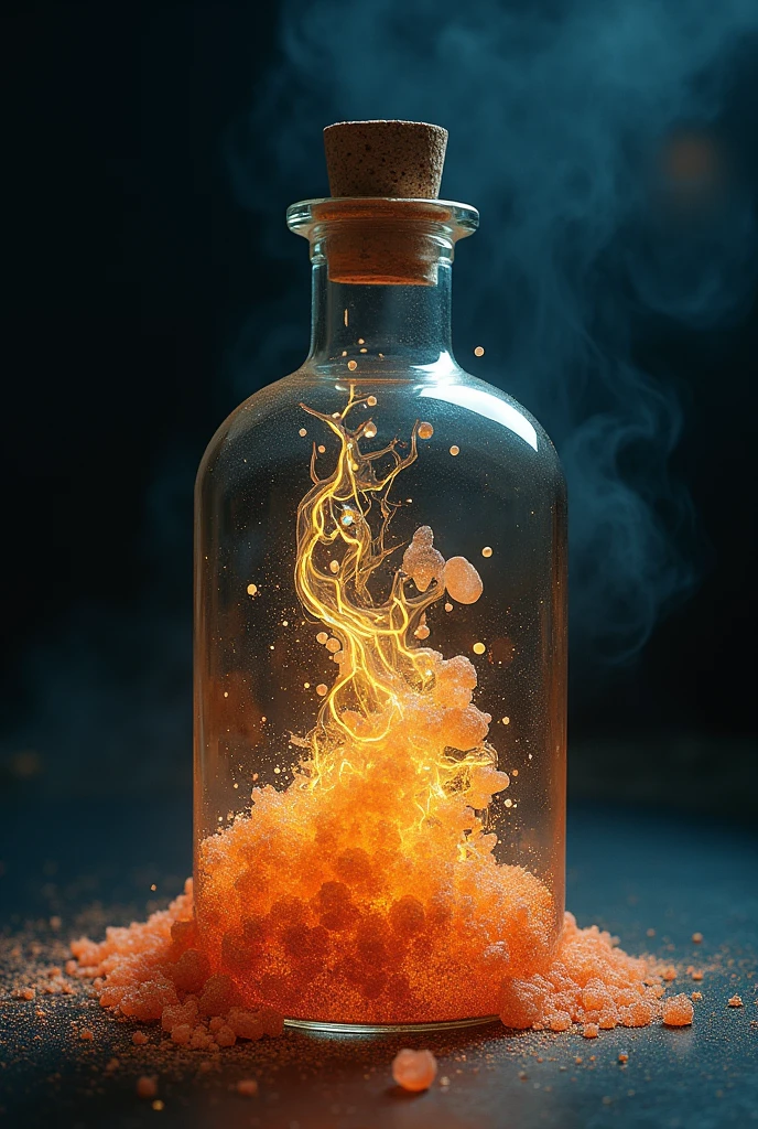 Create an image of perfume and burning water