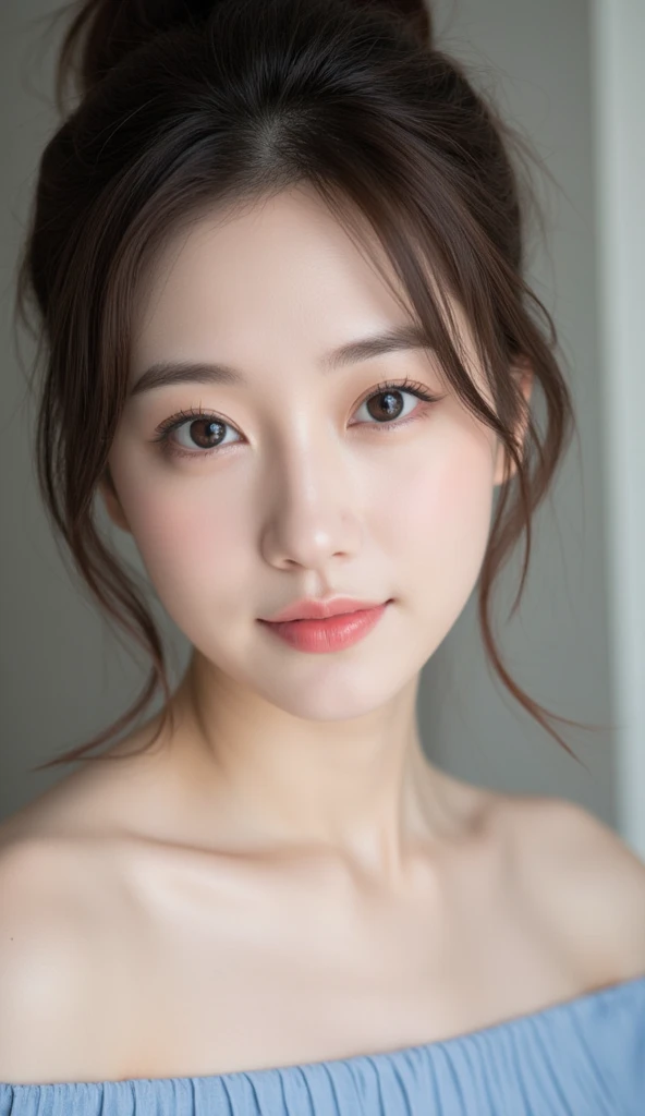 (Tabletop、highest quality、8k、Award-winning works、Ultra-high resolution)、One Woman、(Face close-up:1.4)、Perfect beautiful face、(Closed lips:1.1)、(Pure white background:1.1)、nude