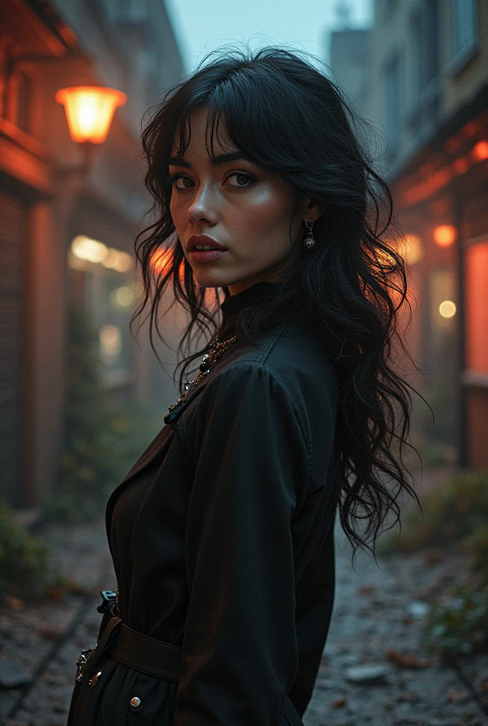 Mrunal Thakur , straight photoshoot pose, full body portrait, moonlit night, night time, winter, walking on street,detailed face, big breasts, cleavage, masterpiece, 8k, ultra realistic