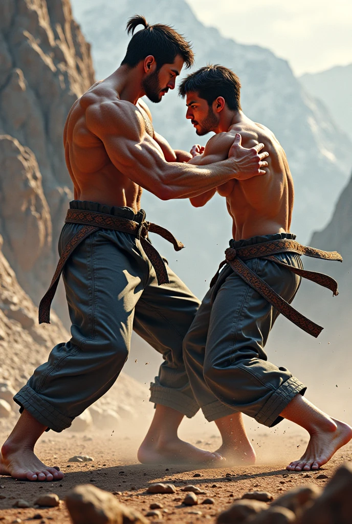 A NEPALI Karateka Fighting a Indian man