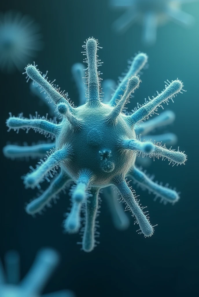 Create a 3d bacteria with components that can rotate 360 degree