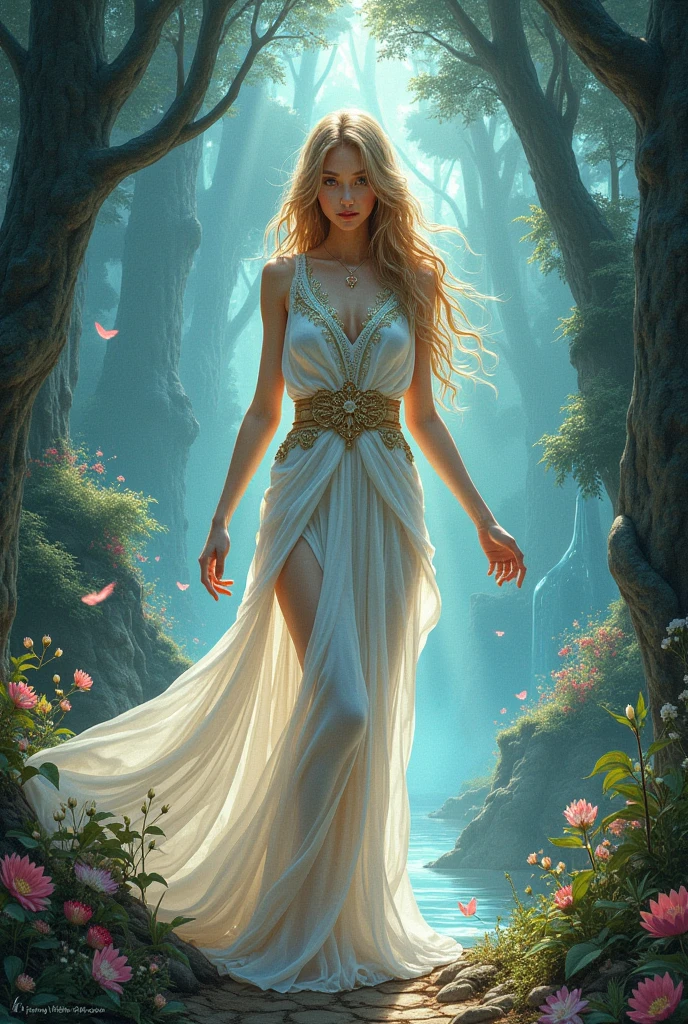 Image of the Goddess Artemis with phrase "GOD FAMILY AND JUSTICE"