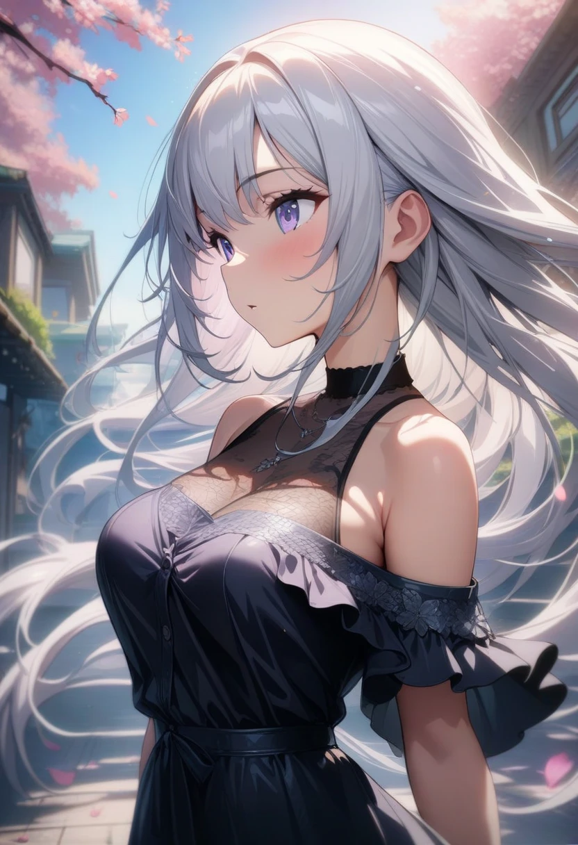 (masterpiece:1.2), Hyper Detail, Highest quality, (Complex_detailed:1.1), Beautiful details, Beautiful Hair, One personで, One person,One side up,(sweating:1.2),(vapor),Heavy breathing,vapor,chuckle,From above,shoulder,((White sexy bra)),Cleavage,dark,Backlight, shoulder focus,Focus on the chest,Greasy breasts,Focus on the chest, shoulder focus,throw,Upper Body,Niiro,Part of the picture goes outside the frame,