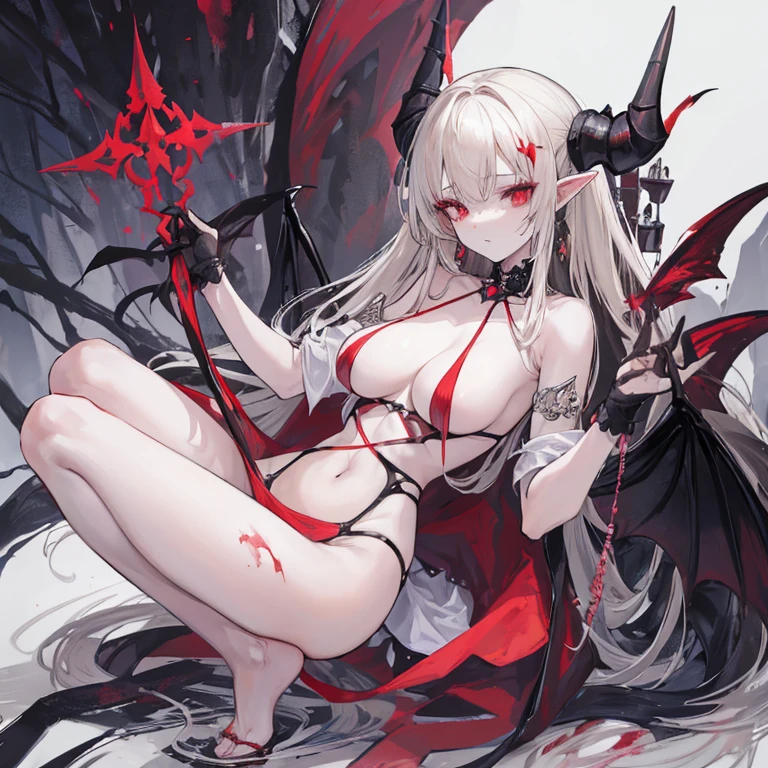  ((best quality)), ((masterpiece)), (detailed), 1girl, Character design, female, dynamic poses, long white grey hair, grey white eyes, very skinny, detailed, best quality, no accesoires around the neck, no shoes, prominent collarbones, skinny arms, flat stomach, visible hip bones, full body, blank white background, plain background, white background, red and white clothing, Bloodborne inspired, occult aesthetic, occult, detailed and intricate steampunk and detailed gothic, NSFW, Very dramatic and cinematic lighting, cosmic horror, grim-dark, side-lighting, perfect face, NSFW, Fluttering lace flared long knee length dress with frilly petticoats, knee length dress, pleated petticoats, petticoats gothic, complex lace boots, side-lighting, gothic aesthetic, wielding a mighty sword with mechanical components, mandalas, small breasts, a fairy, various different types of insect wings, NSFW, full body, whole body, body, plain background, white background, blank background, no background, white background NSFW, chains, full body, whole body, head-to-toe NSFW 