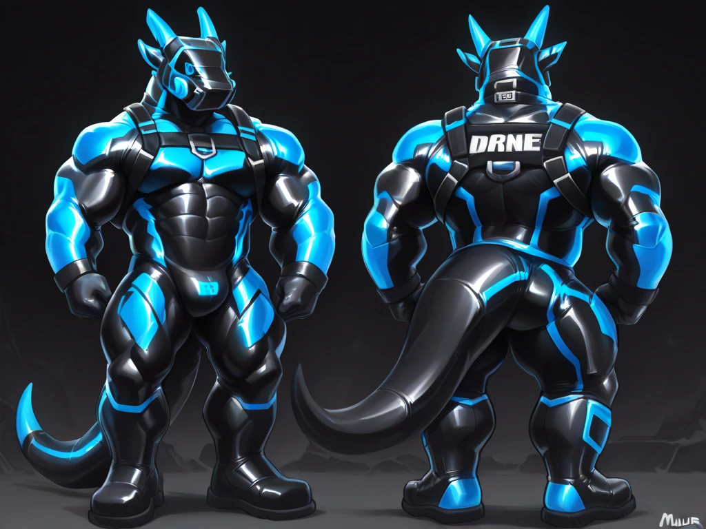 Male protogen, tall, giant body, masculine, buff body, muscular, strong arms and legs, wide shoulder, Big pectorals