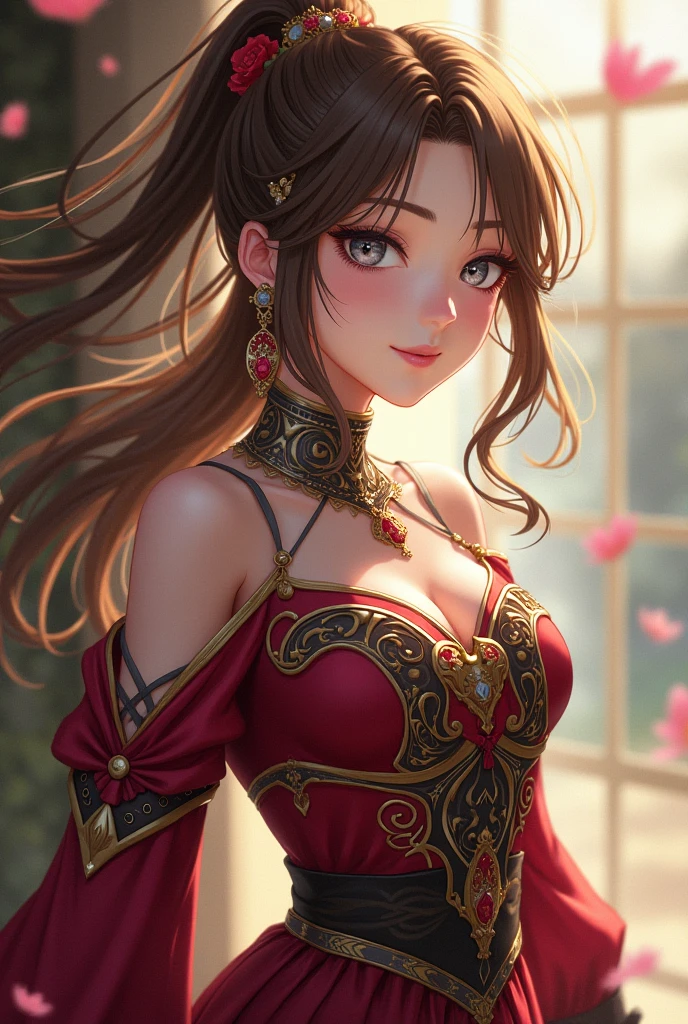 (Highest quality, masterpiece, Very detailedな, Very detailed, Exquisite, 16K,Full HD),(White Background:1.5),、Big Breasts,No text,Upper Body,serana