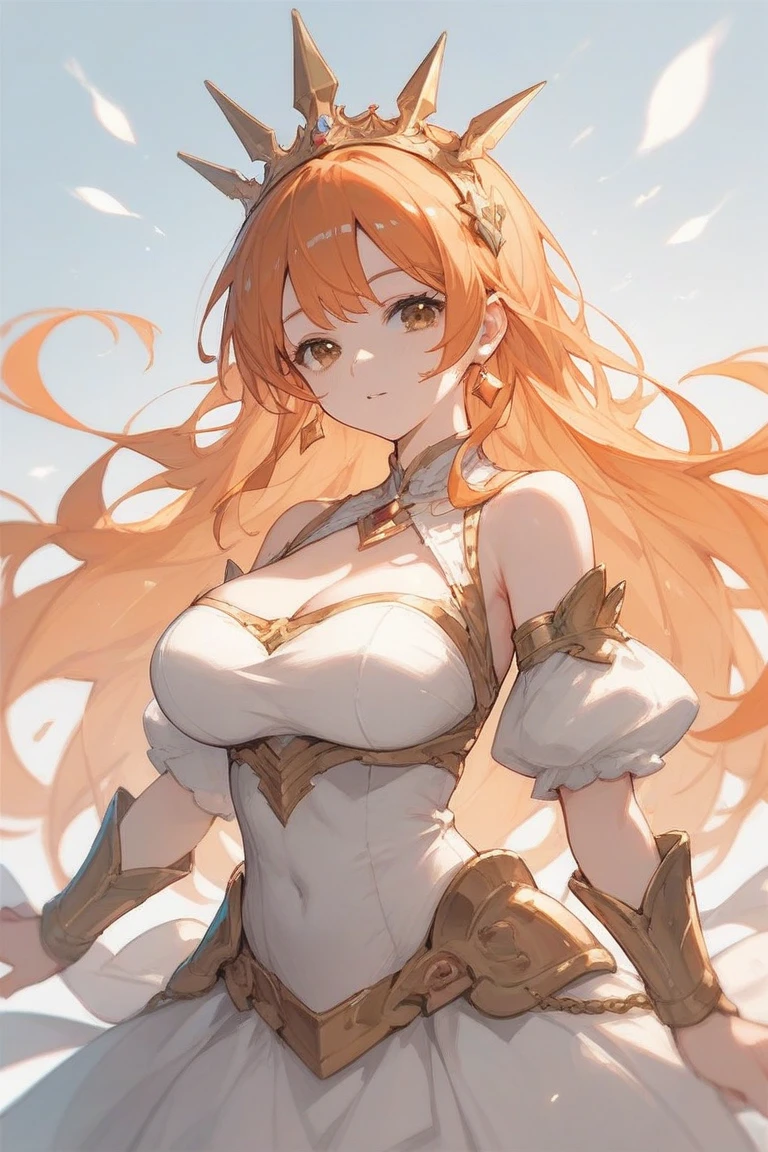 Top quality, ultra high resolution, (photorealistic: 1.4), Japan people, attractive faces. Model face. Thin. Smile, bikini, beautiful details, orange hair. Big tits. Miniskirt. Earring. Rake your hair. Colorful skirt. Detail. Vivid? Realistic details. Real. Float in the air. Ability. Competent people. Fly with outstretched hands. Fly in the sky. On the back large wings. Above the clouds. Cloud mass. Long hair. Tiara.