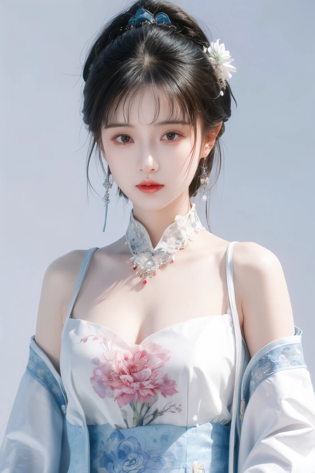 8k, Ultra-high resolution, Highest quality, masterpiece, 三分割法によるphotograph,Surreal, photograph, 1 Girl, (16 years old:1.3), pretty girl, Cute Face, 細部までBeautiful Eyes, 細かくdetailedに,masterpiece,One Girl:1.2,Japan Female Teachers,full body,Serious expression,Black short hair,hair bun,Super Beautiful Girl 4,((1 girl:1.4)),Shine, Natural skin texture、(Stylish clothes:1.4)、(The highest rank of ceremonial attire:1.4)、Attractive girl、16 years old、(Perfect female body:1.4)、(女の子のポートレートphotograph:1.4)、(Photorealistic images:1.4),Fantasy art,(Beautiful Face:1.4),Beautiful and attractive eyes、Beautiful Eyes、(Tight waist:1.4),Beautiful leg line beauty,(9 Beautiful girls with perfect body proportions:1.4),Red lips,(choker:1.4、necklace:1.4、Earrings:1.4),Looking at the audience,(((Ideal body type))),A-cup small breasts :2,、Portraiture:2、Perfect Anatomy、鮮明なdetailed、detailed,Fashion magazine cover,Thin lips,Gray background ,完璧でBeautiful Face ,完璧でCute Face, Skin with attention to detail, Perfect limbs、Narrow waist,Looking at the audience,(((Ideal body type))),A cup small breasts :2,Portraiture:2,Perfect Anatomy,鮮明なdetailed,detailed,Surreal,Light and shadow,spotlight