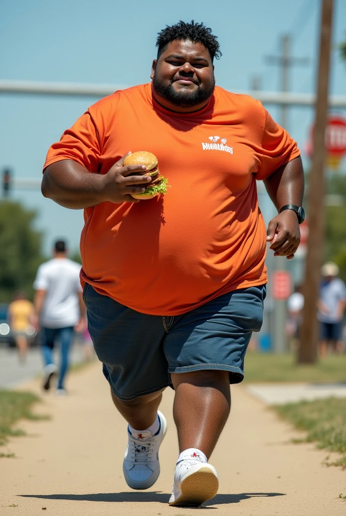 Fat man playing ball