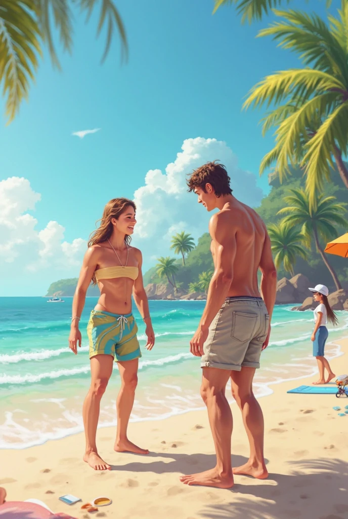 8k, master part, melhor qualidade, Realistic, Altamente detalhado, sozinho, young man, pele clara, metade do cabelo preto e a outra metade branca, um olho azul oceano e o outro verde esmeralda, slender physique, tall construction, tende a desleixar, Serious expression, vibe assustadora e bandida. Na praia segurando uma prancha de surf