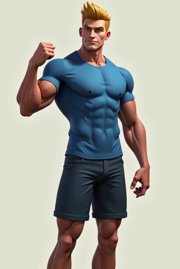 Realistic 12 yo muscular white boy flexing muscles with red hair freckles shirtless wearing very tight jeans black leather belt glowing buckle tight around waist tennis shoes.
