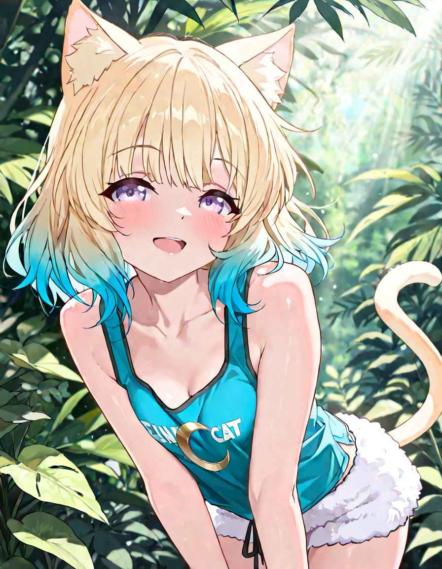 masterpiece, top quality, best quality, super high resolution, detailed background(highly detailed beautiful face and eyes)absurdres, perfect anatomy(cute 1girl, single:1.4, kemono, solo focus, female)lake, volumetric lighting, Clothes transparent crotch, Half-undressed, Wet clothes, Sheer clothing, Very sheer, Water droplets, See-through, Bra flipping, Polori, Lower breasts, Embarrassing, Show off, Cleavage(furry anthro:1.7)(Furry body, tiger facial features, tiger body features)(very detailed body fur)full body,