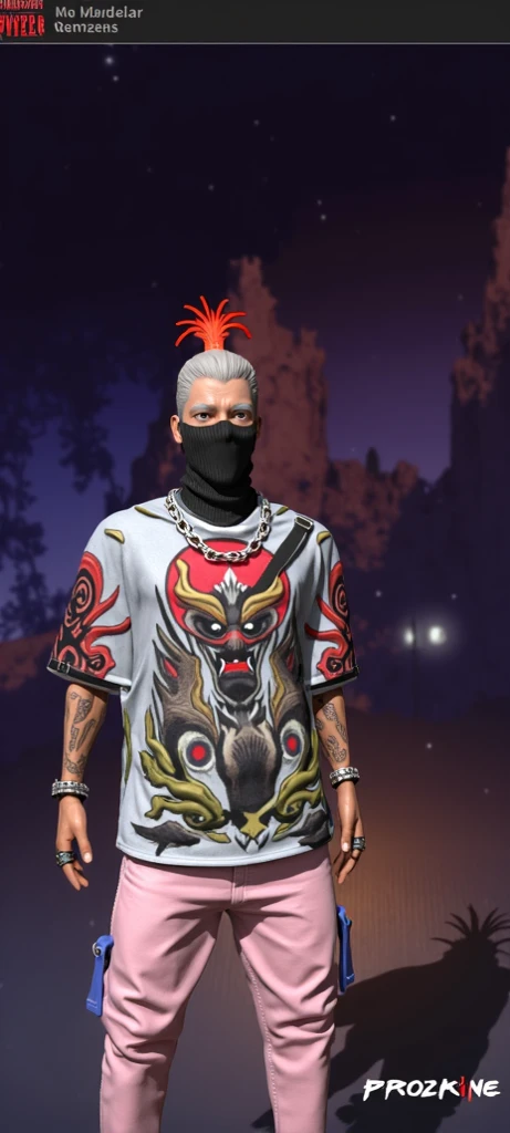 there is a tattooed man holding a baseball bat and a baseball cap, modelos yasuke 5 0 0 px, fit male demon with white horns, with hand crossbow, tom de pele do gta 5, homem tatuado, corpo de ernest khalimov, pele bronzeada, pele clara, correntes de samurai tinta morta-viva, ( ( pele escura ) ), avatar da parte superior do corpo
