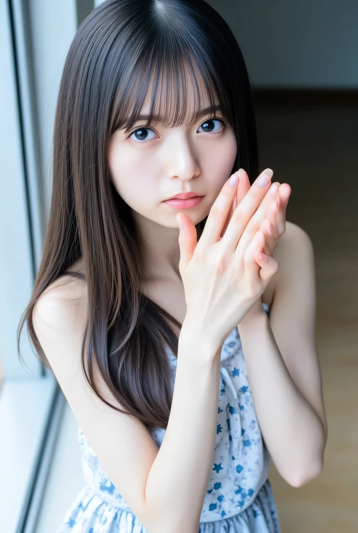 realistic, Ultra-fine, top quality ,8k,RAW photo, Front Map 、 I observe the audience closely , staring intently at the camera 、 A middle-aged man is hugging I from behind and firmly pressing his chest.、 sharp concentration , she' topless., nudes,only, naked, I'm a Japanese female nudes model college student, It is a type、I am a short woman、smile、I'm opening my mouth and I can see my teeth、 natural and realistic nipples 、Completely naked with her breasts completely exposed、It'light makeup that won't fall apart、、 men touch women's breasts 、I's long hair extends down to the nipples.、 I's breasts are slightly hidden by hair、The number of hands and fingers is always correct、brown hair, Kampala , perfect configuration, Appropriate Office Attire Arrangement, I'm sitting on a classroom chair 、I can see the blackboard 、 I have 5 male and female friends、 I'm wearing a dark blue pleated mini skirt 、bangs、 has long hair 、The woman is wearing a bow tie 、 A woman with a thick bar between her breasts、a bear mascot hanging over her shoulder from her dark blue sports bag、 Windowside POV , Light from outside, blurry background, I can see your thighs、It' sassy waist、bangs、I' not wearing a swimsuit 、is not wearing underwear、 Wear Only Skirts 、They are standing on all fours、a、I press my hands together