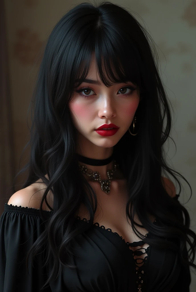 Artistic background woman black hair