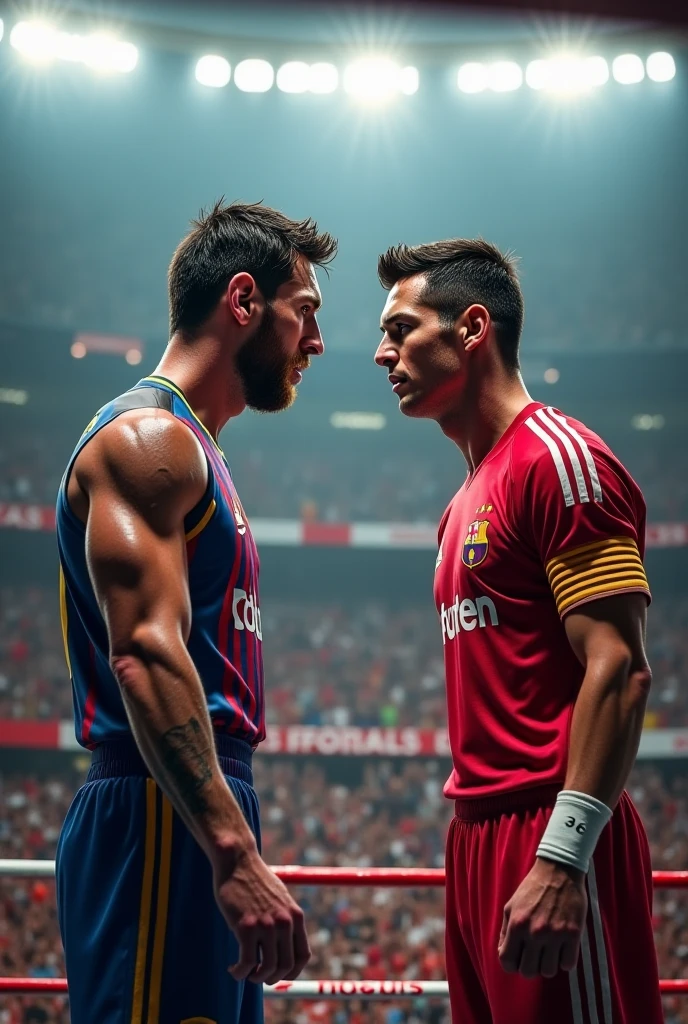 Ronaldo vs Messi in the ring