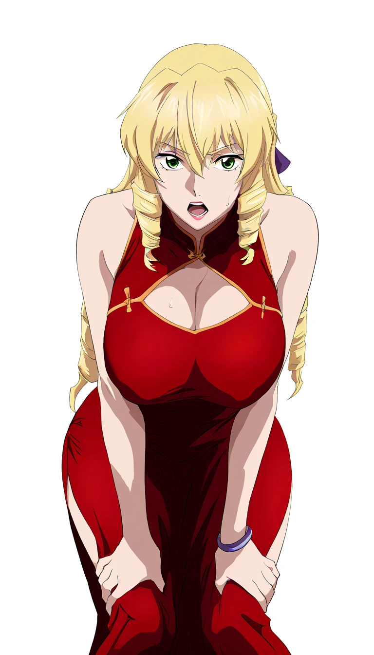 "(masterpiece:1.1), best quality, (NSFW:1.1),
1girl, gyaru, (80s anime style:1.3), (eyelashes:1.5),
(intricate high detailed body:1.2),
blonde hair,
(forehead:1.1), (long hair, wavy hair:1.1),
green eyes, (gothic makeup, red lip stick, eye shadow:1.1),
(oiled skin:1.3)(curvy body:1.2), (gigantic breasts:1.3),
happy, smile,
(school uniform, skirt, midriff peek:1.1),
zipper, accessories, hoop earrings, collar, hair ornament,
standing, dynamic pose,
upper body,
(classroom:1.2)"