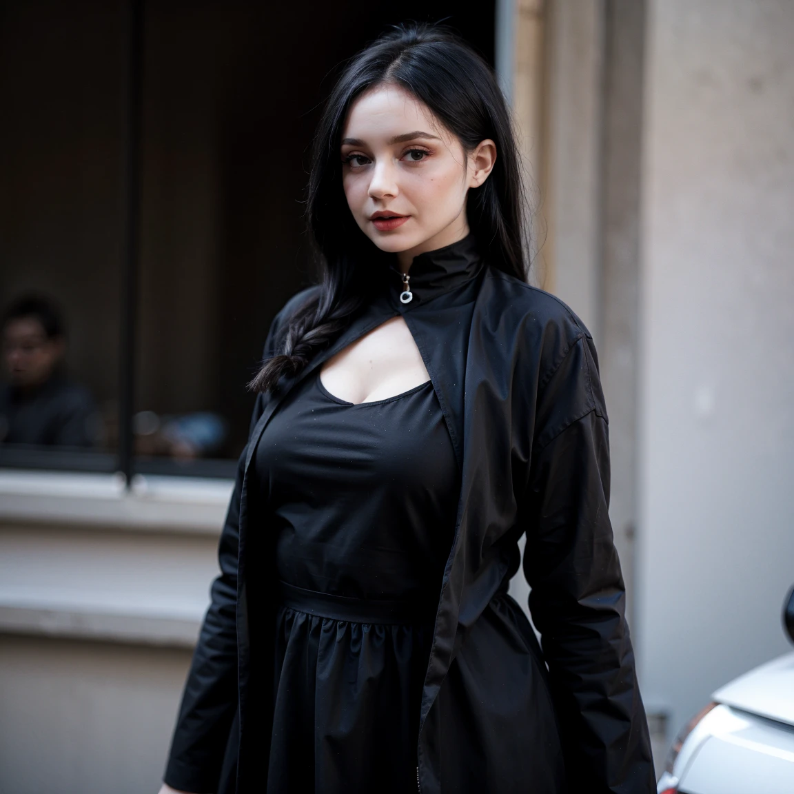 gothic girl with small breast and waist and big ass