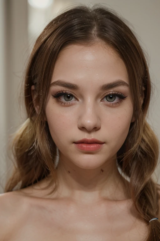 (25 years old, female) , (close-up: 1.4), extreme resolution, (best quality: 1.4), amazing masterpiece, photorealistic and realistic face, perfect beauty, high resolution, facial detail, high level of detail, sharpness, smooth, extremely detailed, photo_ (ultra),(beautiful cool girl: 1. 5), (( ponytail), (blond: 1. 8), (long hair: 1.5), (light blond curly hair, hair tied back)), brown blush make-up, dark eye make-up, (blood red lipstick), blood red lipstick, (black eyeliner, thick lashes),black eyeliner, seductive expression, seductive body language), (droopy-eyed woman: 1.3), (: big blue eyes: 1.1), jewelry, necklace, 


