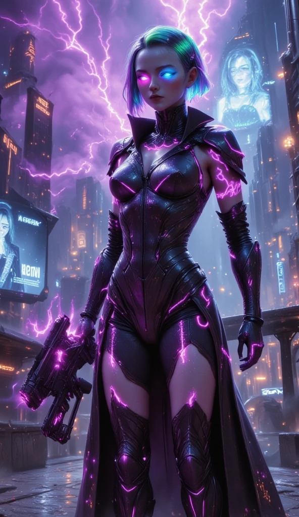 (Full body closeup:1.2),
([Nina Dobrev|Emily Ratajkowski]:1.1) woman, centered, witch, dark, (huge moon, symmetric full moon:1.1),
(wearing Cyberpunk see through transparent clothing:1.2), glossy, see-through clothes, vivid vibrant glowing neon toxic colors, triadic colors,

glowing blue eyes, detailed pupils, glowing eyes,
teeth, cuspids, sharp teeth,
wearing industrial goth clothes,

neon lights, glowing colors, backlight, glowing contours, outline, gold highlights,

spiderwebs, dripping blood, elegant, fit, fashion, beautiful,


lightning bolts at background, storm, tornado, 
disney artwork, unreal engine, artstation, detailed, digital painting, cinematic, unreal 5, daz, hyperrealistic, octane render,