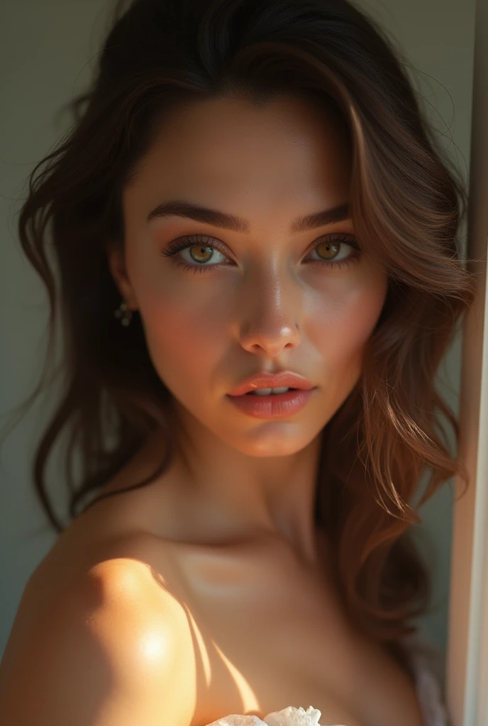 a naked mexican girl, beautiful detailed eyes, beautiful detailed lips, extremely detailed eyes and face, long eyelashes, intimate pose, erotic, sensual, delicate skin, tanned skin, soft lighting, chiaroscuro, dramatic shadows, cinematic, high contrast, rich colors, warm tones, moody, atmospheric, (best quality,4k,8k,highres,masterpiece:1.2),ultra-detailed,(realistic,photorealistic,photo-realistic:1.37)