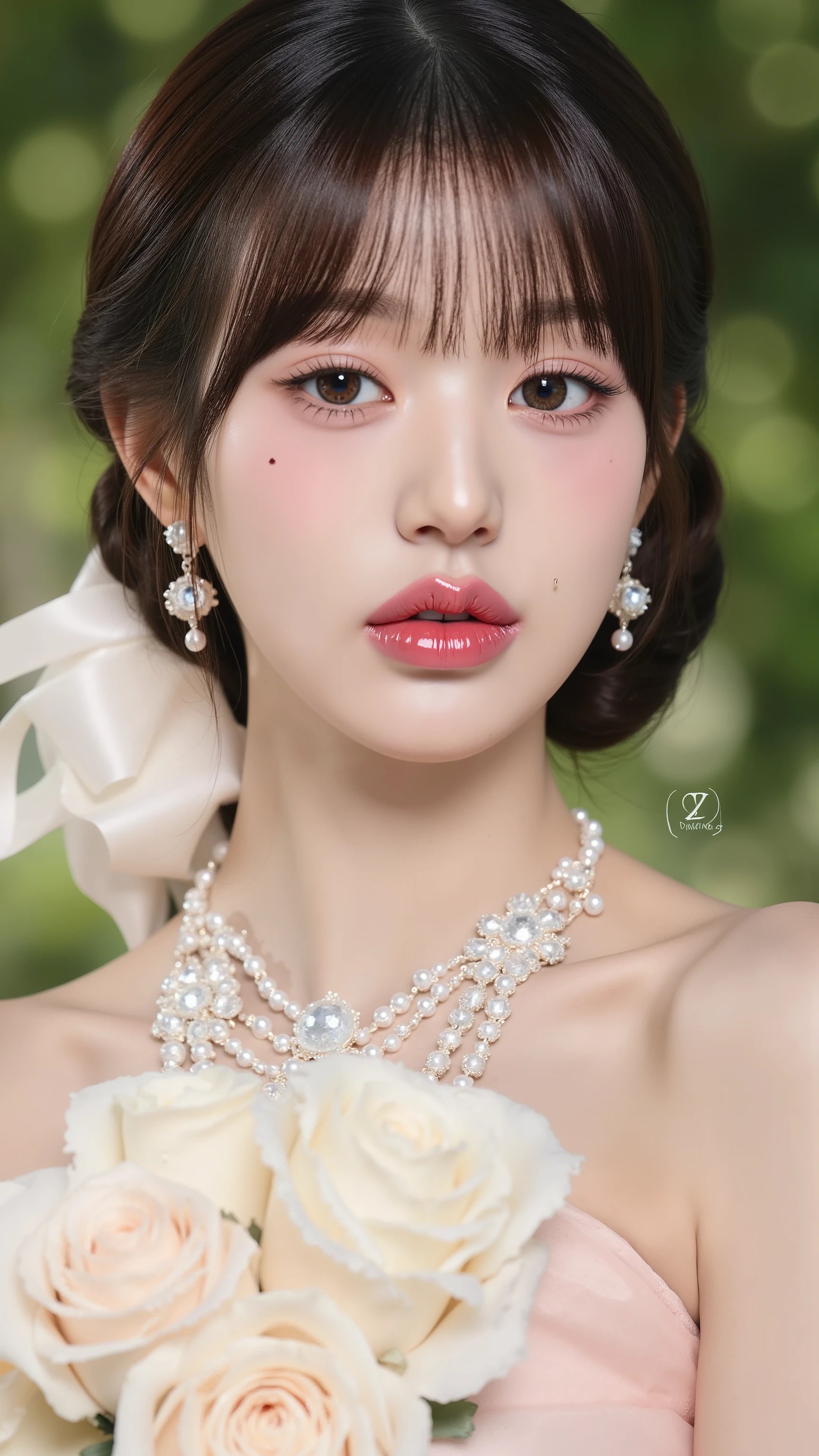 A close up of a woman in a wedding dress holding a bouquet, gorgeous young korean woman, beautiful young korean woman, beautiful south korean woman, jaeyeon nam, 2 , 2 , jinyoung shin, very beautiful young woman, very beautiful girl, 2 , korean girl, wenfei ye, gorgeous chinese model, 2.
Masterpiece, ultra detailed, realistic, photo realistic, high detail RAW color photo, professional photograph, extremely detailed, finely detail, lens flare, Dynamic lighting, 8K, RAW Photo, Best High Quality, Masterpiece: 1.2, Ultra HD: 1, High Detail RAW Color Photo, Pro Photo, Realistic, Photo Realistic: 1.5, Live Photo, Super detailed, Masterpiece, Real Skin, Realistic Skin, Realistic HD Eyes, Highly detailed Eyes, Perfect Eyes, Perfect face, Perfect fingers, extremely detailed face, extremely detailed eyes, extremely detailed skin, perfect anatomy.