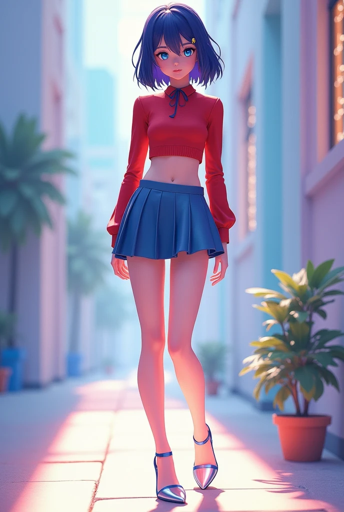 Girl anime, sexy pose, model, fullbody, feet