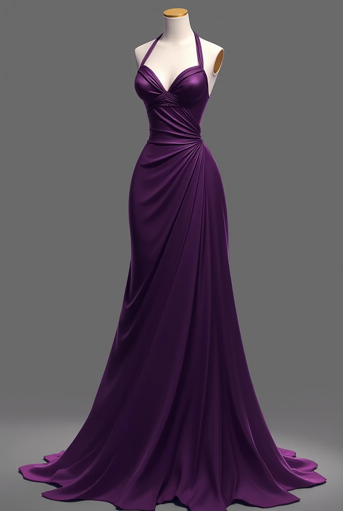 Photo réaliste avec un visage très détaillé et très réaliste. A beautiful blonde and gorgeous woman dressed in a sexy vibrant purple gown with an off-the-shoulder design. She is wearing brown elbow-length gloves and has her hair styled in an elegant updo. The woman is standing in front of a white door with a window above it. The gown has a mermaid silhouette and flares out at the bottom, forming a train that extends onto the floor.Negative prompt : "répétition, similaire, uniforme, sans variation, faible qualité, bikini".