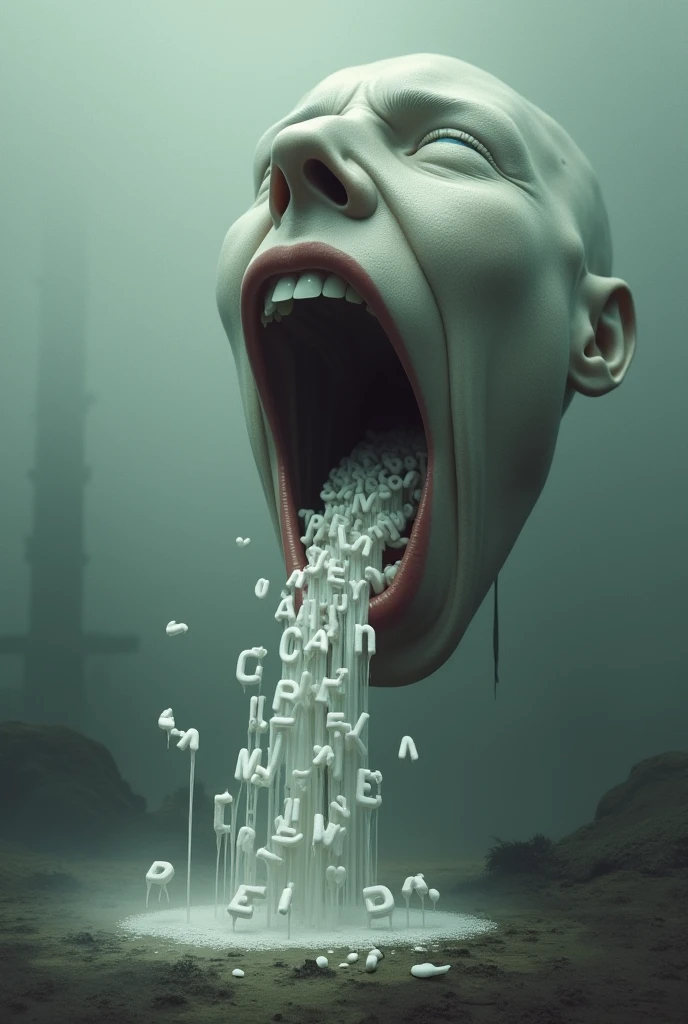 A mouth with no face. Voice waves coming out. Vector 
