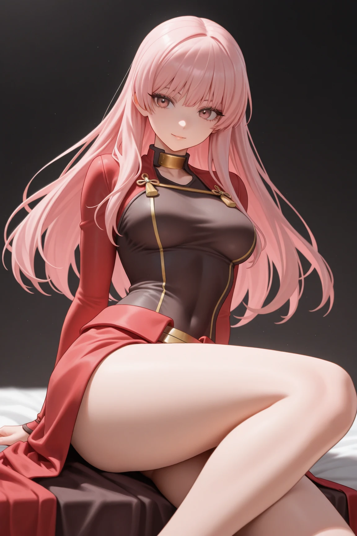 beautiful young woman, sakura haruno, mature body, exposed leg, beautiful face, sensual pose, large buttocks, illustration, high resolution, ultra-detailed, masterpiece, 8k, photorealistic, glossy skin, dynamic pose, flowing hair, detailed clothing, intricate background, warm lighting, vibrant colors, cinematic composition
