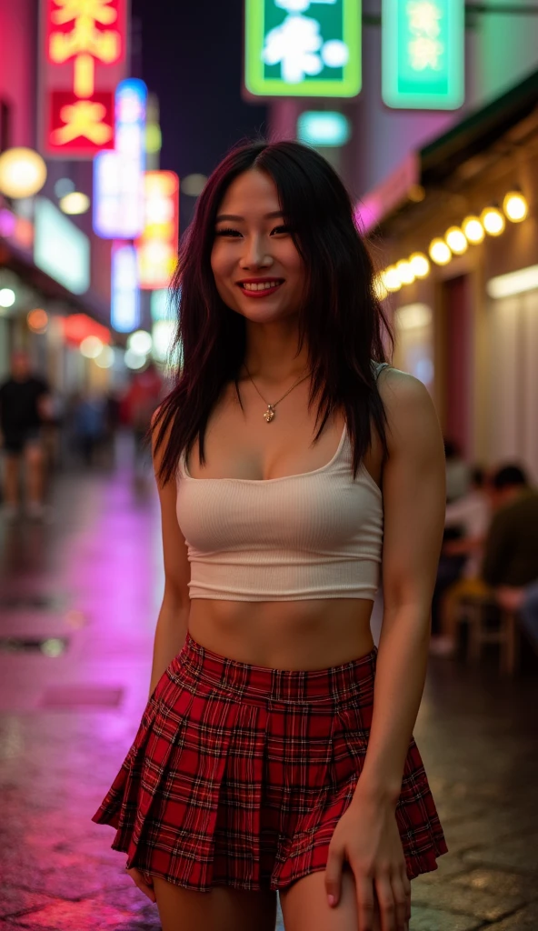 in festival、outside、At the fireworks display、Naked busty woman spreading her genitals。Foreign bodies in the genital area。
