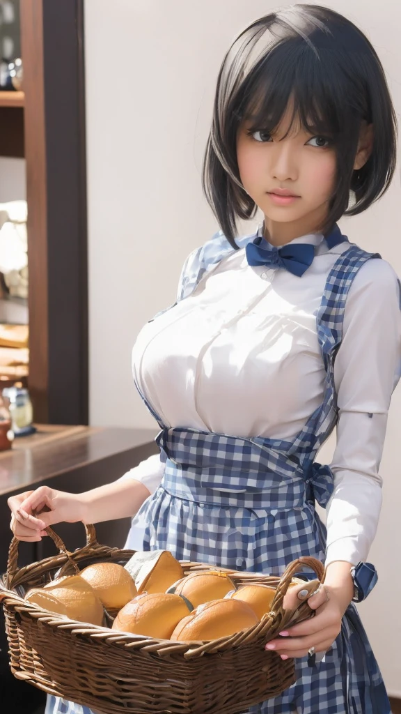 (masterpiece:1.2), (photorealistic:1.2), (best quality),((realistic:1.3)), (detailed skin:1.3), (intricate details), dramatic, ray tracing,finely detailed, quality,realistic lighting,large breasts,1girl,hamakaze, blue eyes, grey hair, hair ornament, hair over one eye, hairclip, short hair, short hair, black pantyhose, buttons, gloves, grey sailor collar, grey skirt, yellow hairclip, pantyhose, white gloves, cowboy shot,smile, super_large_breasts, big_nipple ,    huge_large_breasts, mega_large_breasts, full body picture, bikini , Micro bikini , Micro bikini looking at viewer,(indoors,dynamic pose) 