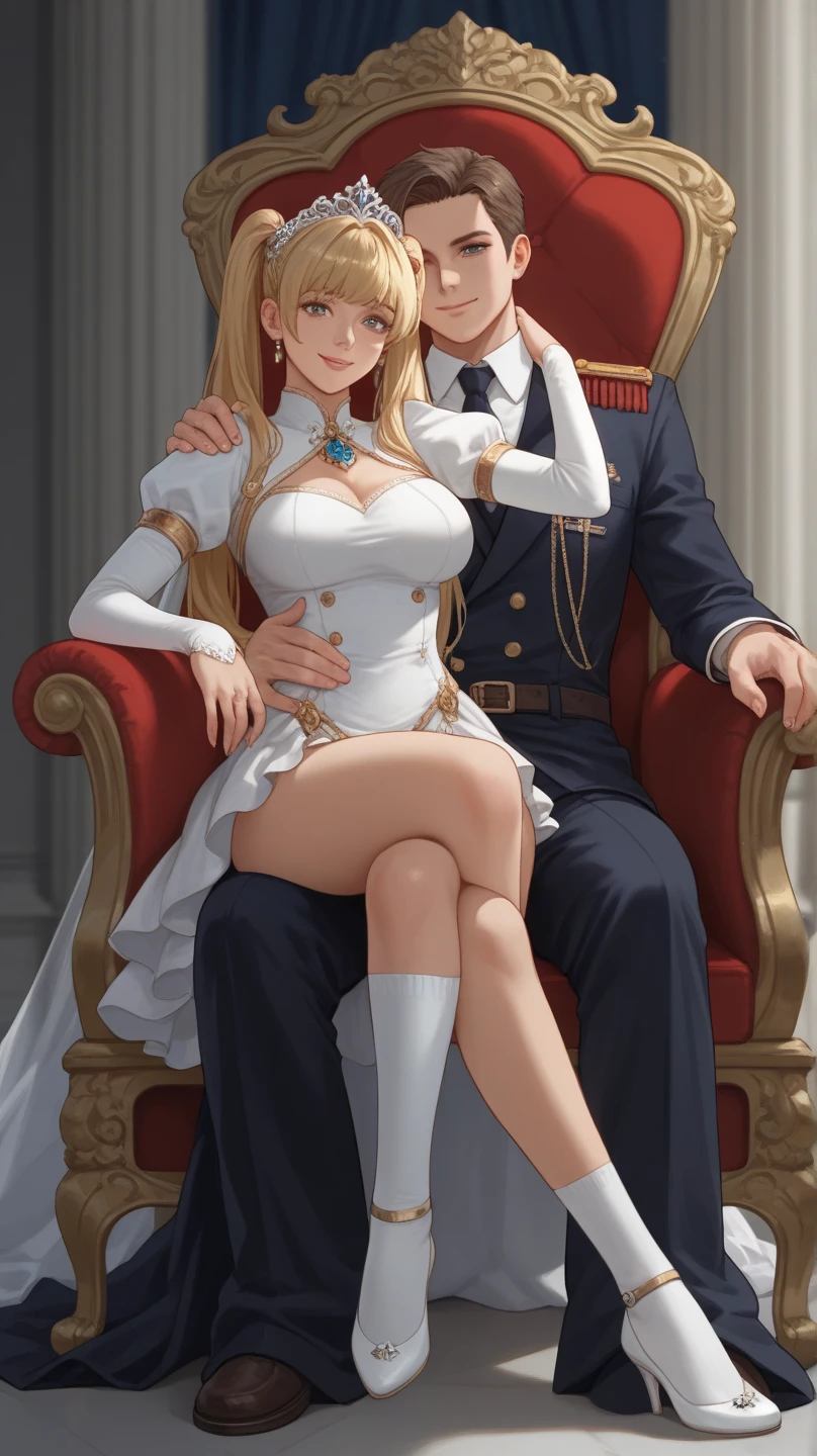 ((nsfw)), Frederick the Great (Azur Lane:0.5), Saggy breasts, uniform, whole body, (slouched with hands in pockets), indoor, dimly lit room, Model shooting style, masterpiece, exquisitely detailed, high quality, Sharp focus on wrinkles and textures, dramatic lighting, Photorealistic Painting Art, Pause in motion, performance of fatigue and disinterest, feet heavily boots, (extremely detailed CG unity 8k wallpaper), Professional artist's touch, majestic oil painting by Ed Blinky.