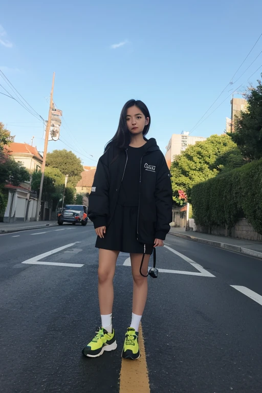 (((RAW image quality:1.4))), highest quality, ultra high resolution, (realistic: 1.4), Wearing a sporty hoodie and shorts、photo of active teenager, sit, wearing sneakers, medium size breasts, full body photo, black baseball cap, random pose、