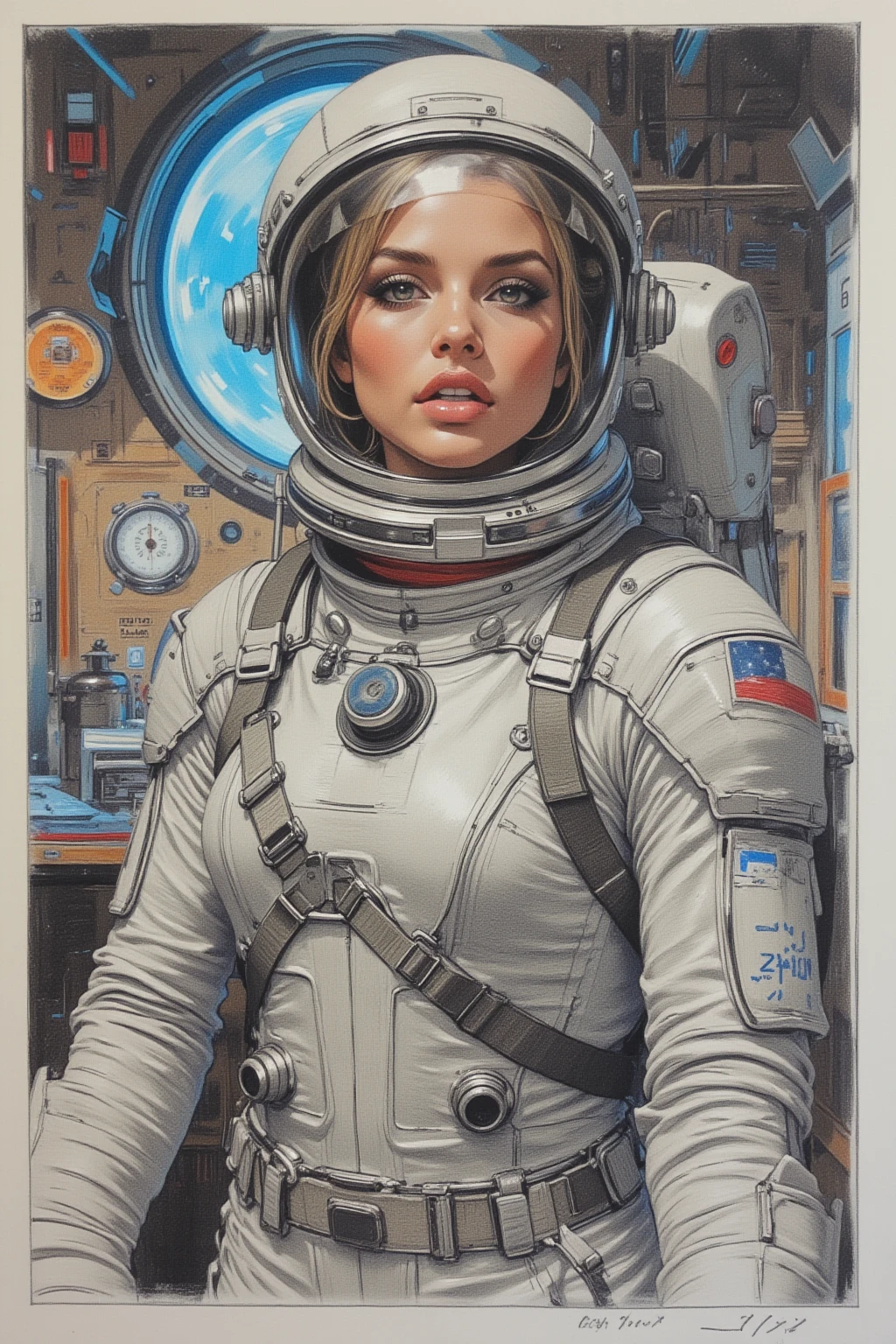 (1man, pale skin, blue space suit), space, Egypt futuristic,
(by Enki Bilal , methurlant) surreal, intricate
(masterpiece, best quality:1.3),