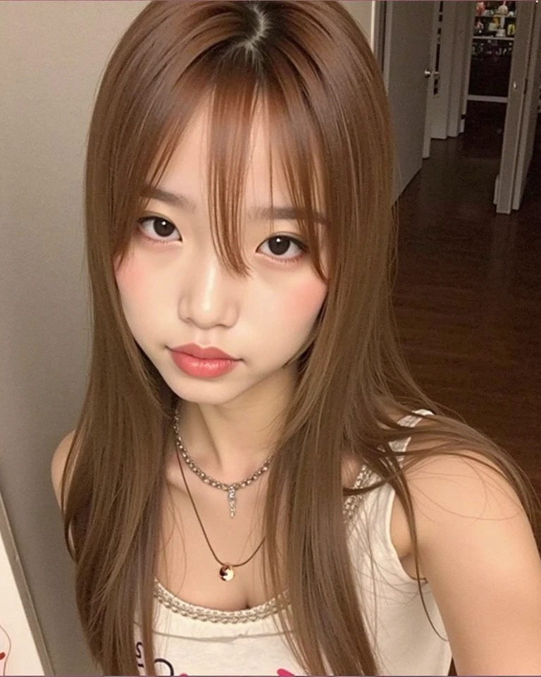 ((best quality)), ((masterpiece)), (detailed), Jennie kim, orange hair, fleshy lips