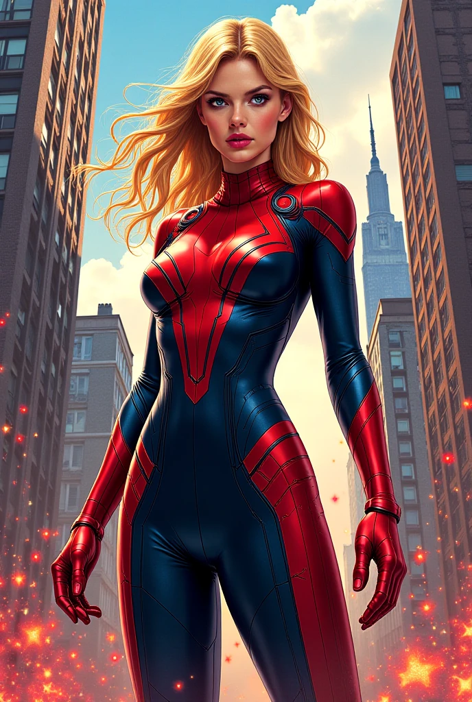 Elisha Cuthbert、Marvel Comics Movie Poster, Very beautiful, Movies about Spiderman, sexy, whole body, I'm wearing a skirt、Premiere date, Poster、belly buttonを突き出す、new york、She's wearing a torn Spider-Man suit,The suit is torn、Wearing a skirt、 Red and black color scheme,dynamic、masterpiece、highest quality、Ultra-detailed、Very detailed、A delicate and beautiful shine、超A high resolution、Cinematic,Break,Breakdrop,(Torn clothes:1.5), (Wet clothes:1.4), Bare shoulders,Real Rain,Wet Hair,belly button、Exposing Skin、Showing off her sexy shoulders